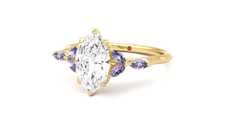 Taylor & Hart Tamora Marquise Engagement Ring 360 degree image 26