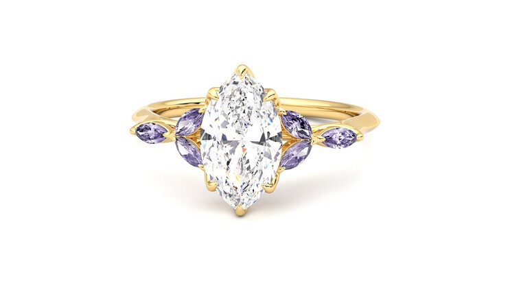 Taylor & Hart Tamora Marquise Engagement Ring 360 degree image 28