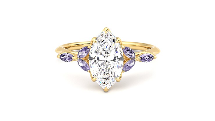 Taylor & Hart Tamora Marquise Engagement Ring 360 degree image 29