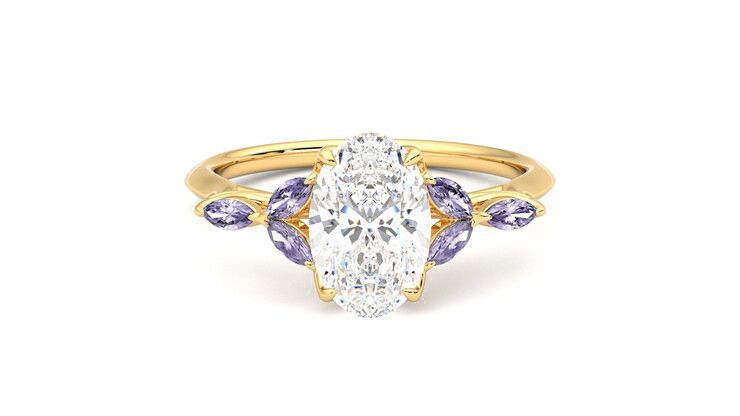 Taylor & Hart Tamora Oval Engagement Ring 360 degree image 0