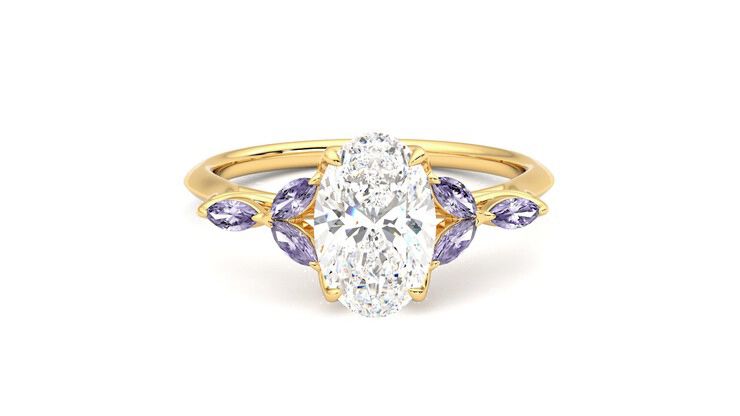 Taylor & Hart Tamora Oval Engagement Ring 360 degree image 1