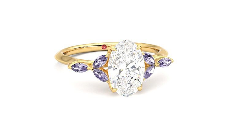 Taylor & Hart Tamora Oval Engagement Ring 360 degree image 3