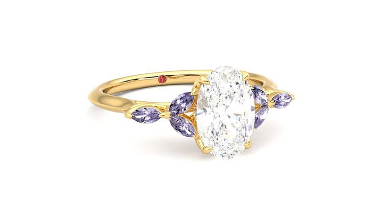 Taylor & Hart Tamora Oval Engagement Ring 360 degree image 4