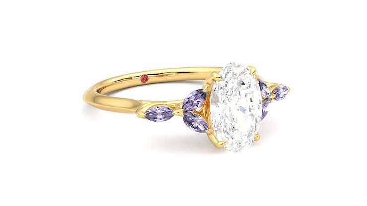 Taylor & Hart Tamora Oval Engagement Ring 360 degree image 5