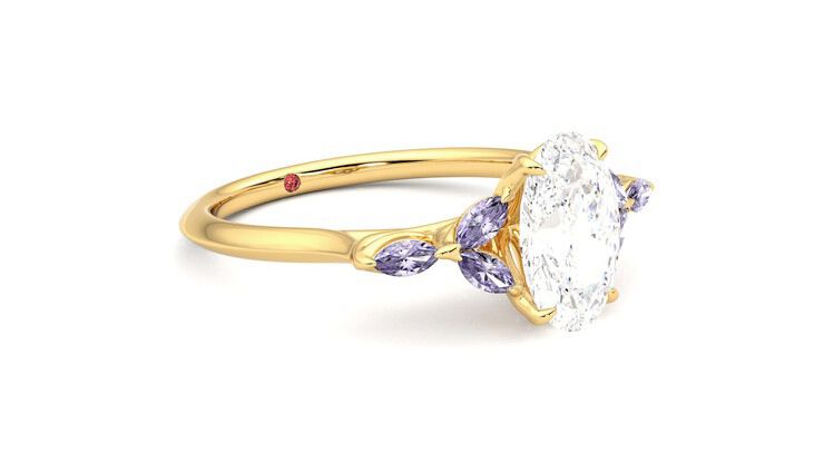 Taylor & Hart Tamora Oval Engagement Ring 360 degree image 6