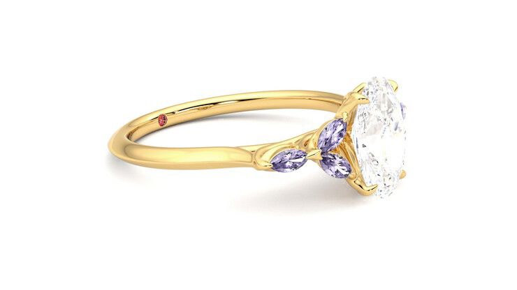 Taylor & Hart Tamora Oval Engagement Ring 360 degree image 7