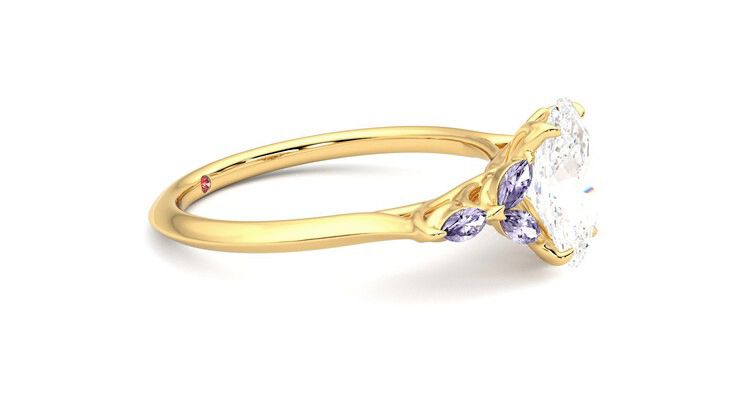 Taylor & Hart Tamora Oval Engagement Ring 360 degree image 8