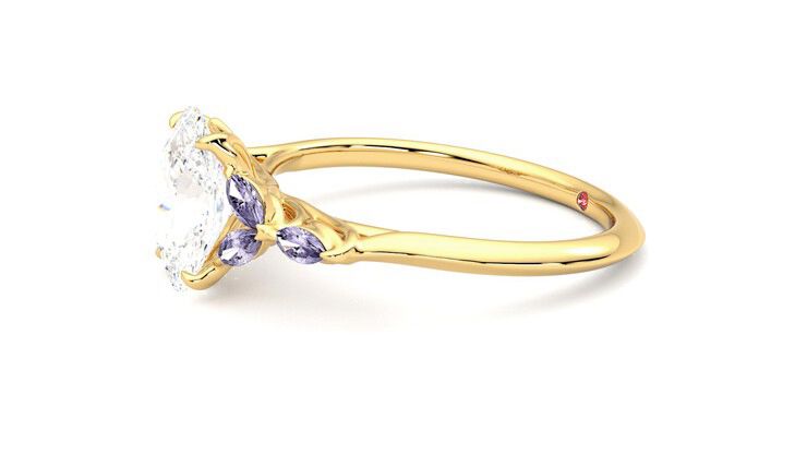 Taylor & Hart Tamora Oval Engagement Ring 360 degree image 22