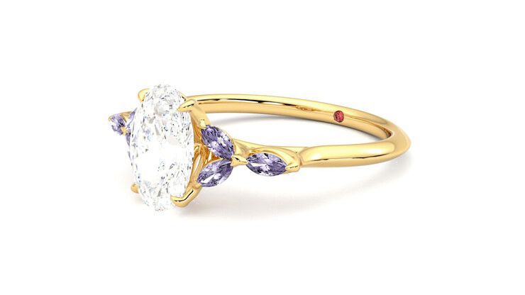 Taylor & Hart Tamora Oval Engagement Ring 360 degree image 24