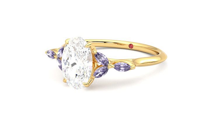 Taylor & Hart Tamora Oval Engagement Ring 360 degree image 25