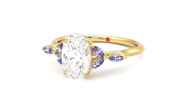 Taylor & Hart Tamora Oval Engagement Ring 360 degree image 26