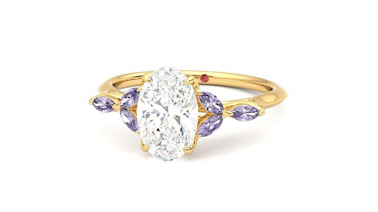 Taylor & Hart Tamora Oval Engagement Ring 360 degree image 27