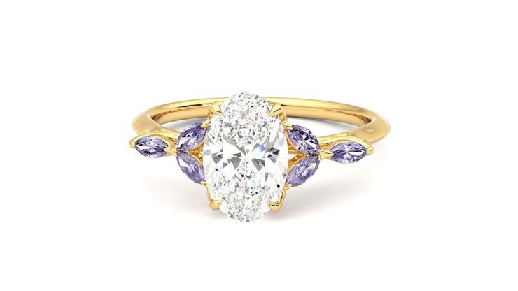 Taylor & Hart Tamora Oval Engagement Ring 360 degree image 28