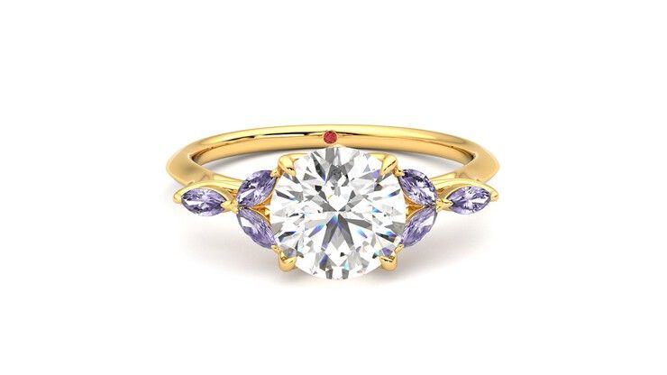 Taylor & Hart Tamora Round Engagement Ring 360 degree image 1