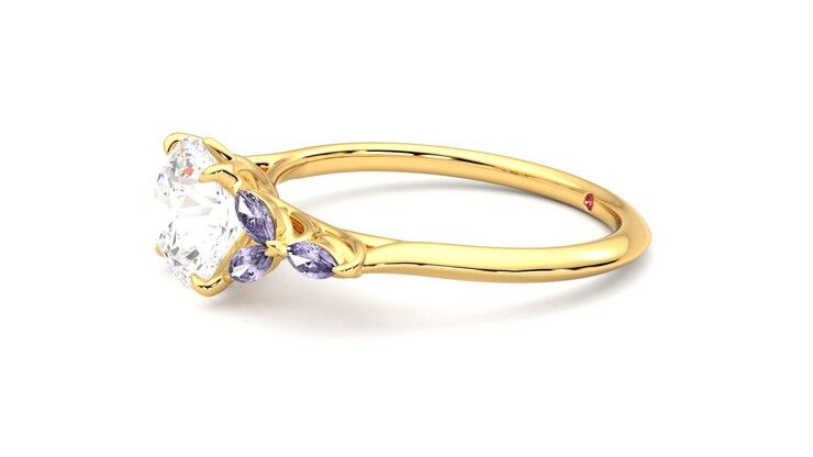Taylor & Hart Tamora Round Engagement Ring 360 degree image 22