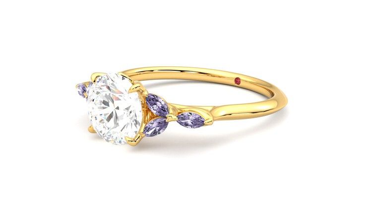 Taylor & Hart Tamora Round Engagement Ring 360 degree image 24
