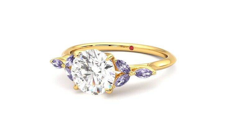 Taylor & Hart Tamora Round Engagement Ring 360 degree image 26