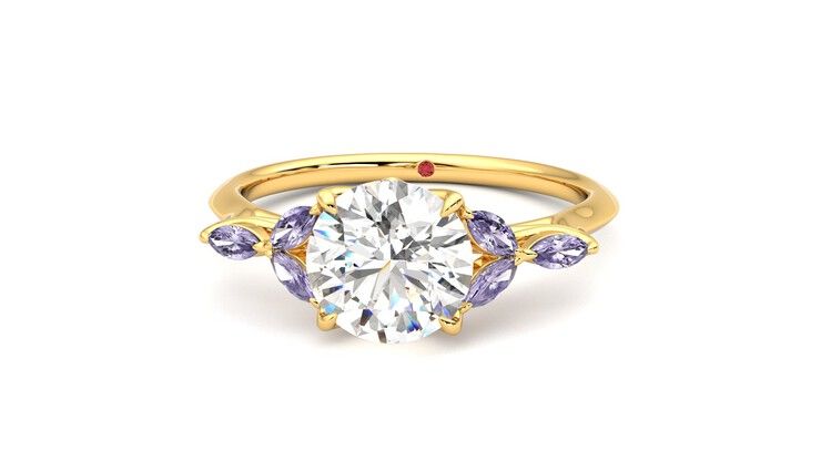 Taylor & Hart Tamora Round Engagement Ring 360 degree image 28