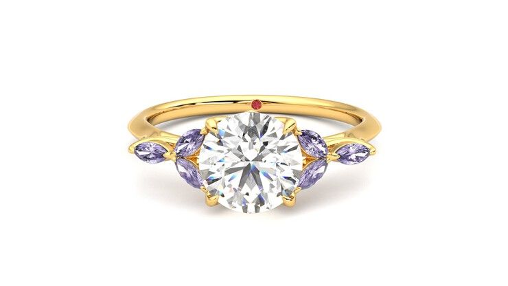 Taylor & Hart Tamora Round Engagement Ring 360 degree image 29
