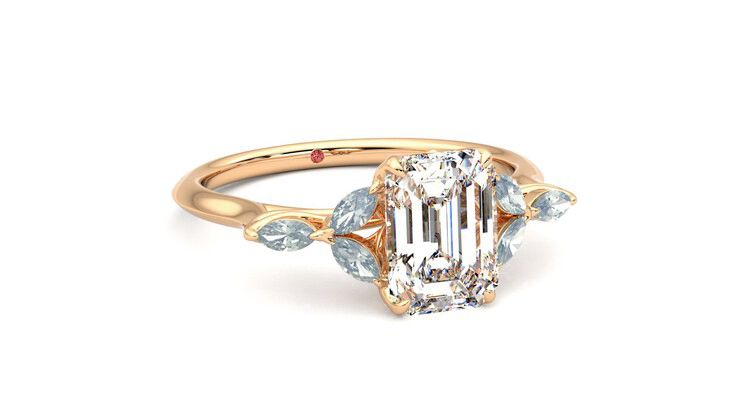 Taylor & Hart Tamora Emerald Engagement Ring 360 degree image 4