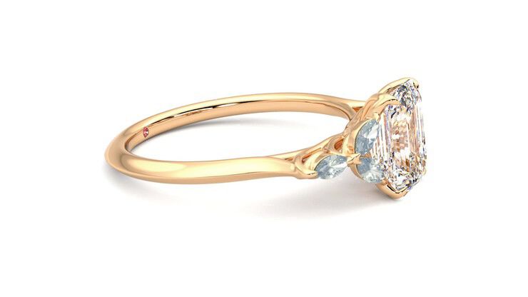 Taylor & Hart Tamora Emerald Engagement Ring 360 degree image 8