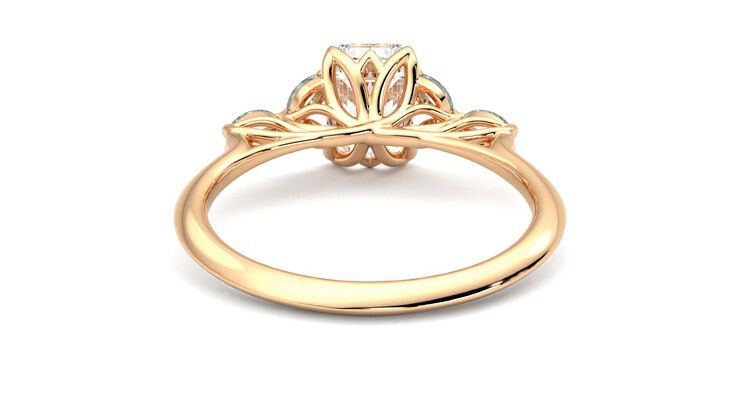 Taylor & Hart Tamora Emerald Engagement Ring 360 degree image 15
