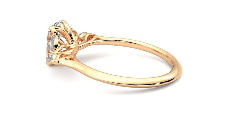 Taylor & Hart Tamora Emerald Engagement Ring 360 degree image 19