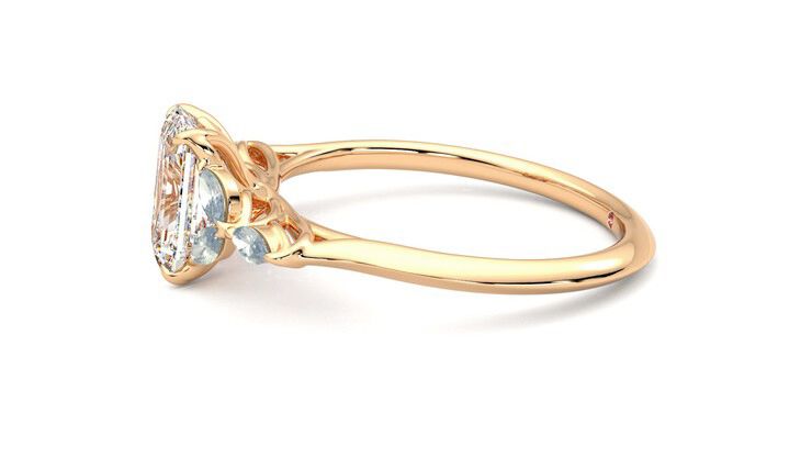 Taylor & Hart Tamora Emerald Engagement Ring 360 degree image 21