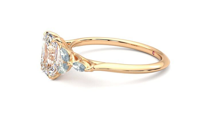 Taylor & Hart Tamora Emerald Engagement Ring 360 degree image 22
