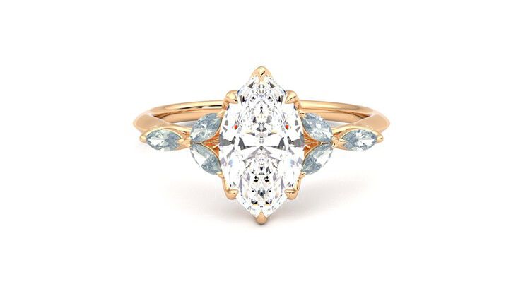 Taylor & Hart Tamora Marquise Engagement Ring 360 degree image 0