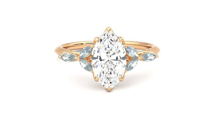 Taylor & Hart Tamora Marquise Engagement Ring 360 degree image 1