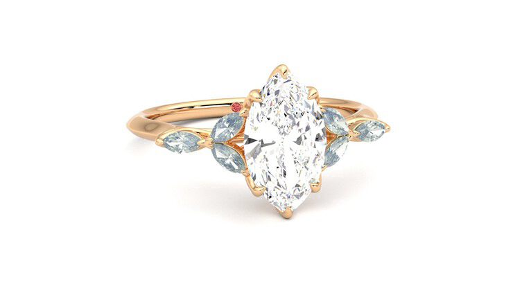 Taylor & Hart Tamora Marquise Engagement Ring 360 degree image 3