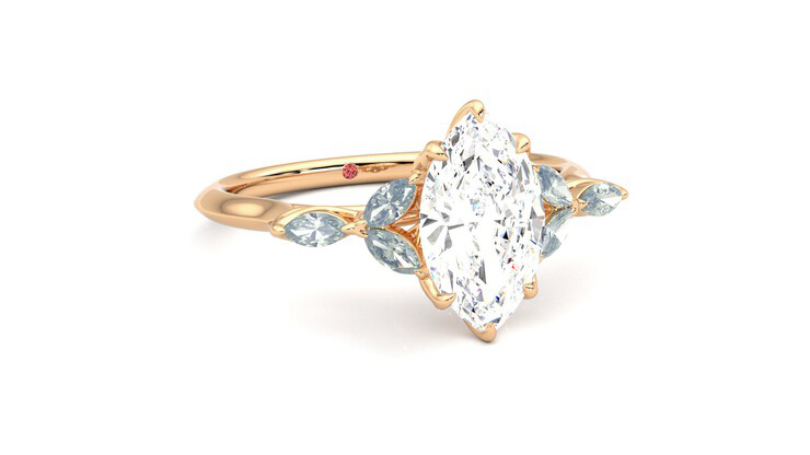Taylor & Hart Tamora Marquise Engagement Ring 360 degree image 4