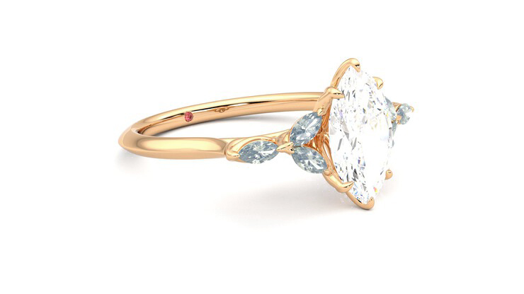 Taylor & Hart Tamora Marquise Engagement Ring 360 degree image 6