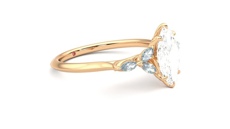 Taylor & Hart Tamora Marquise Engagement Ring 360 degree image 7