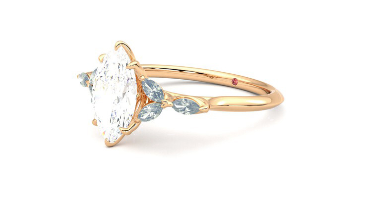 Taylor & Hart Tamora Marquise Engagement Ring 360 degree image 24