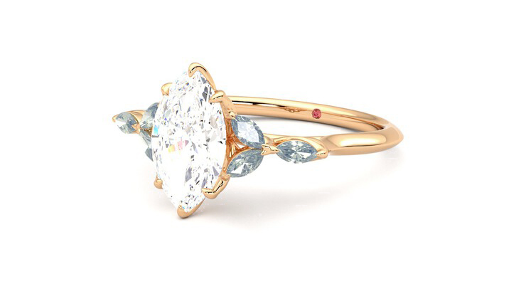 Taylor & Hart Tamora Marquise Engagement Ring 360 degree image 25