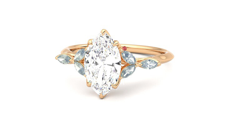 Taylor & Hart Tamora Marquise Engagement Ring 360 degree image 27