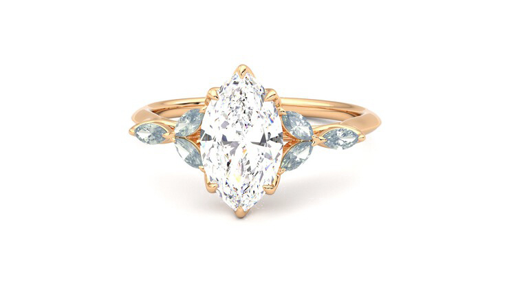 Taylor & Hart Tamora Marquise Engagement Ring 360 degree image 28