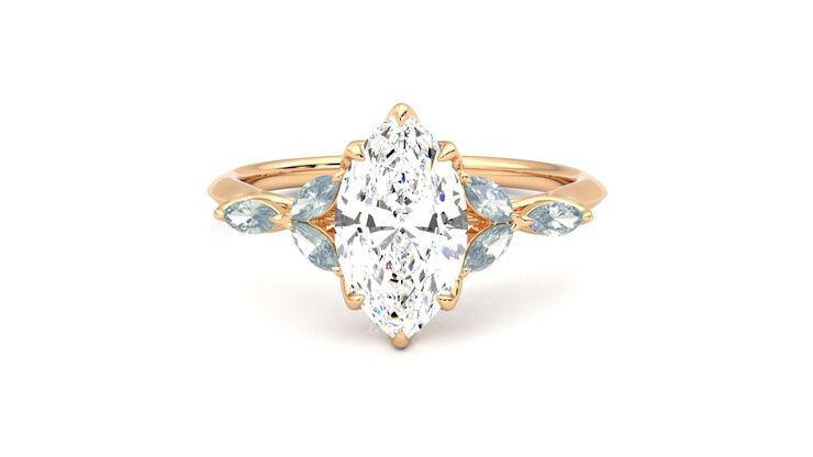 Taylor & Hart Tamora Marquise Engagement Ring 360 degree image 29