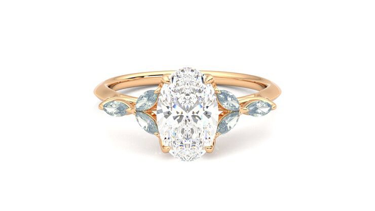 Taylor & Hart Tamora Oval Engagement Ring 360 degree image 0