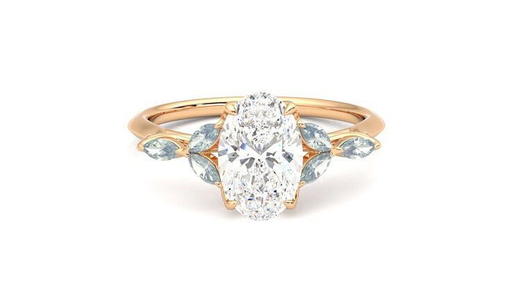 Taylor & Hart Tamora Oval Engagement Ring 360 degree image 1