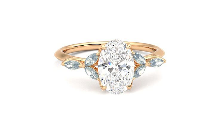 Taylor & Hart Tamora Oval Engagement Ring 360 degree image 2