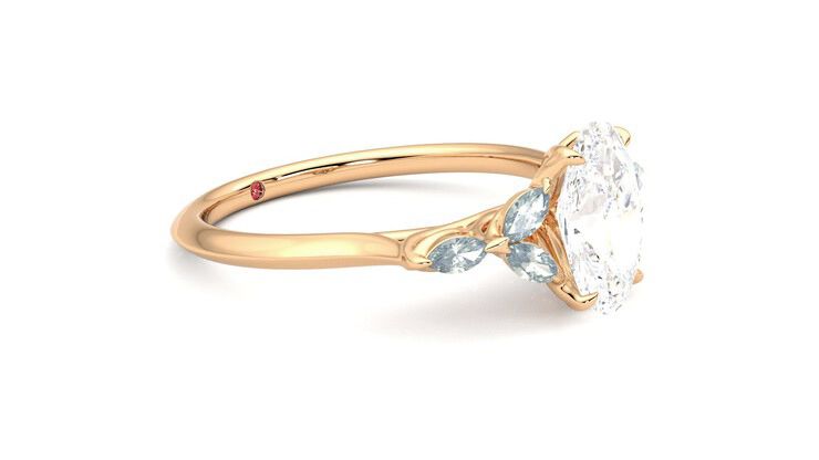 Taylor & Hart Tamora Oval Engagement Ring 360 degree image 7