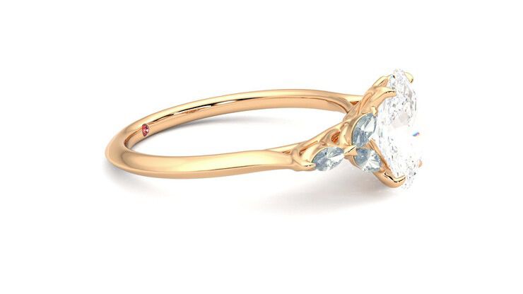 Taylor & Hart Tamora Oval Engagement Ring 360 degree image 8
