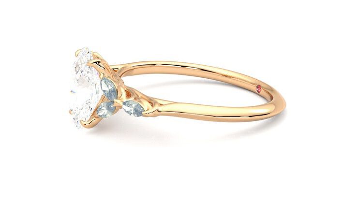 Taylor & Hart Tamora Oval Engagement Ring 360 degree image 22