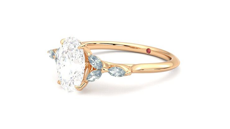 Taylor & Hart Tamora Oval Engagement Ring 360 degree image 24