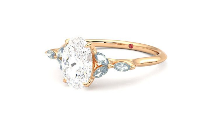Taylor & Hart Tamora Oval Engagement Ring 360 degree image 25