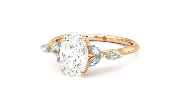 Taylor & Hart Tamora Oval Engagement Ring 360 degree image 26