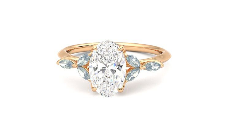 Taylor & Hart Tamora Oval Engagement Ring 360 degree image 28
